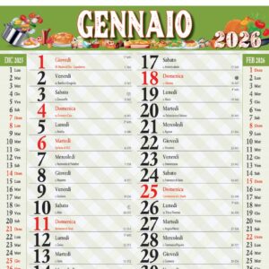Calendario Illustrato Gastronomia 12 FF
