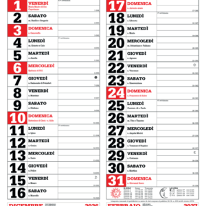 Calendario Olandesino R/N 12 FF