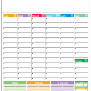 Planning Settimanale da Tavolo 29x31.5cm